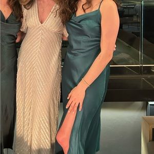 Green cowl neck dress